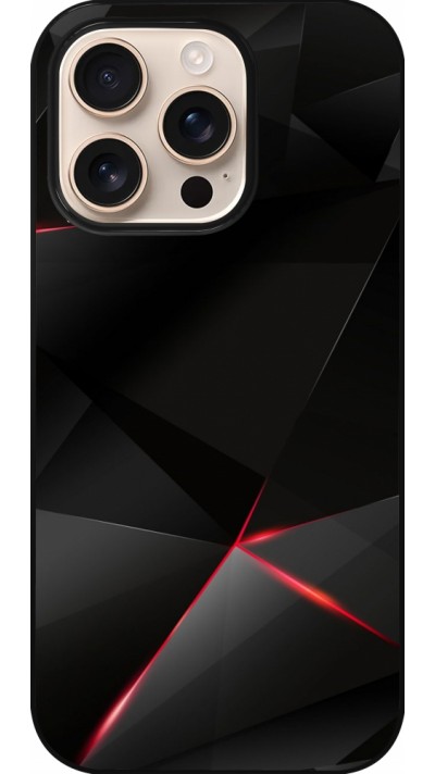 Coque iPhone 16 Pro - Black Red Lines