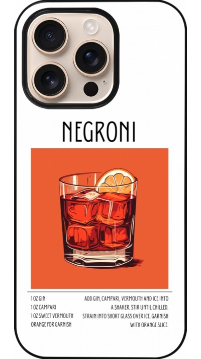 Coque iPhone 16 Pro - Cocktail recette Negroni