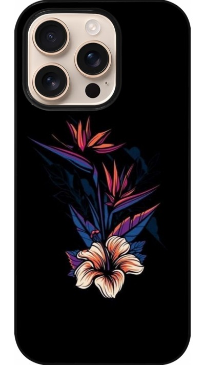 Coque iPhone 16 Pro - Dark Flowers