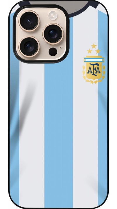 Coque iPhone 16 Pro - Maillot de football Argentine 2022 personnalisable