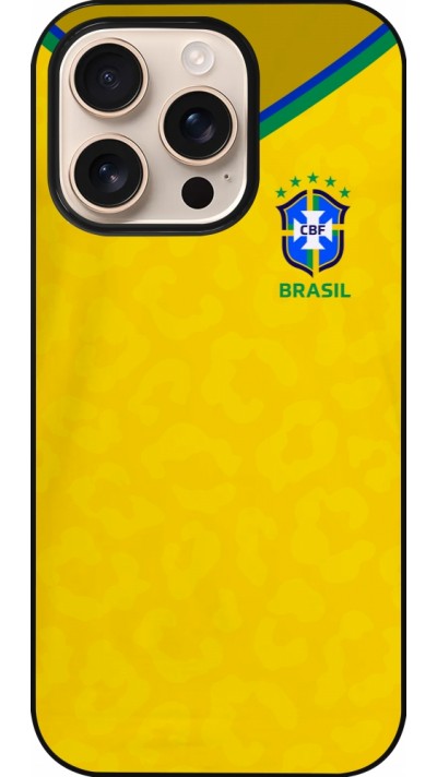 Coque iPhone 16 Pro - Maillot de football Brésil 2022 personnalisable