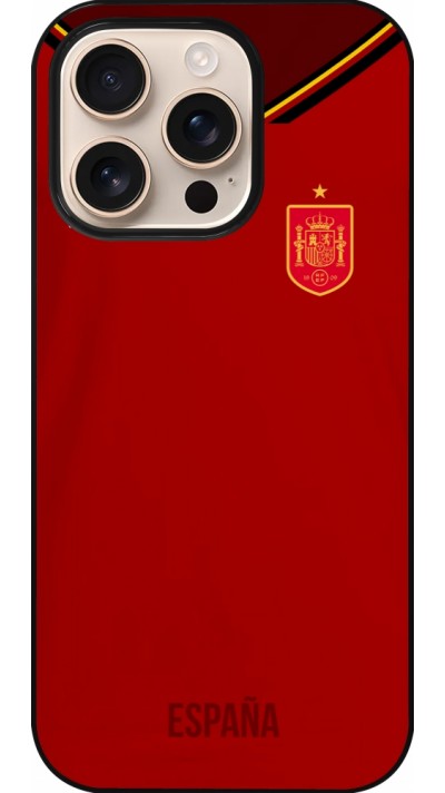 Coque iPhone 16 Pro - Maillot de football Espagne 2022 personnalisable