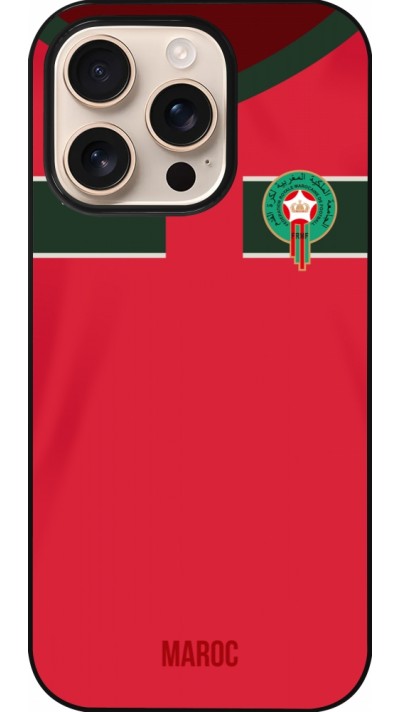 Coque iPhone 16 Pro - Maillot de football Maroc 2022 personnalisable