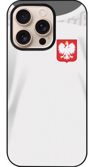 Coque iPhone 16 Pro - Maillot de football Pologne 2022 personnalisable