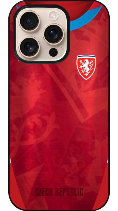 Coque iPhone 16 Pro - Maillot de football République Tchèque personnalisable