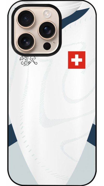 Coque iPhone 16 Pro - Maillot de football Suisse Extérieur personnalisable