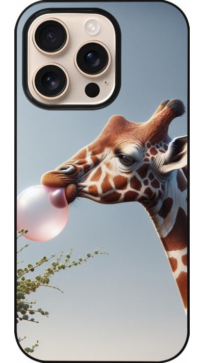 Coque iPhone 16 Pro - Girafe à bulle