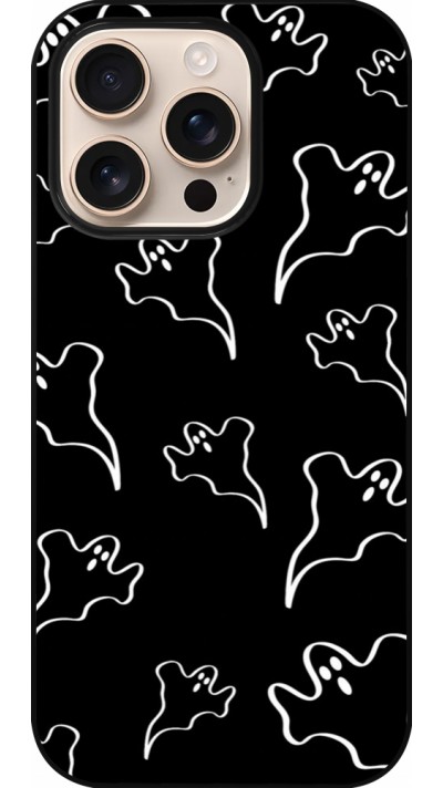 Coque iPhone 16 Pro - Halloween 2024 black and white ghosts