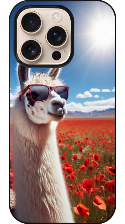 Coque iPhone 16 Pro - Lama Chic en Coquelicot