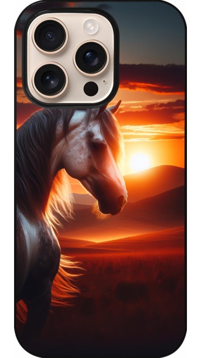 Coque iPhone 16 Pro - Majestic Sunset Horse