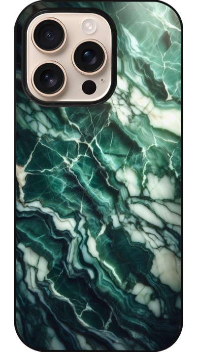 Coque iPhone 16 Pro - Marbre vert majestueux