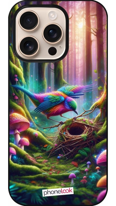 Coque iPhone 16 Pro - Oiseau Nid Forêt