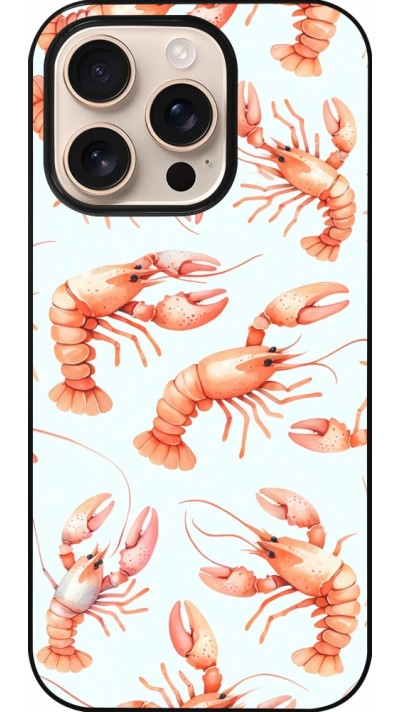 Coque iPhone 16 Pro - Pattern de homards pastels