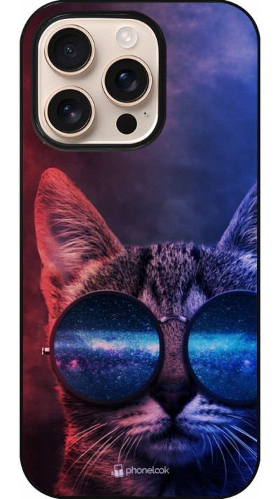 Coque iPhone 16 Pro - Red Blue Cat Glasses