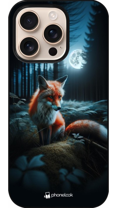 Coque iPhone 16 Pro - Renard lune forêt