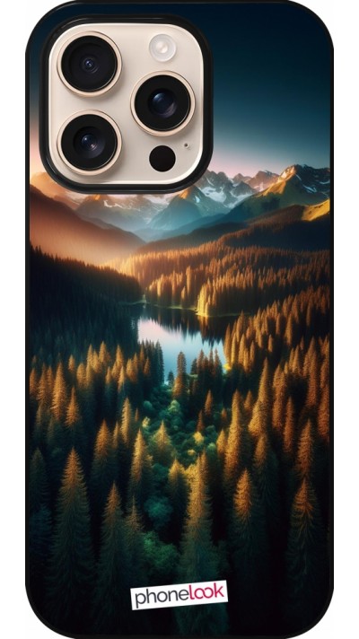 Coque iPhone 16 Pro - Sunset Forest Lake