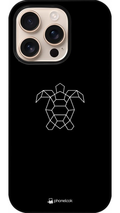 Coque iPhone 16 Pro - Turtles lines on black