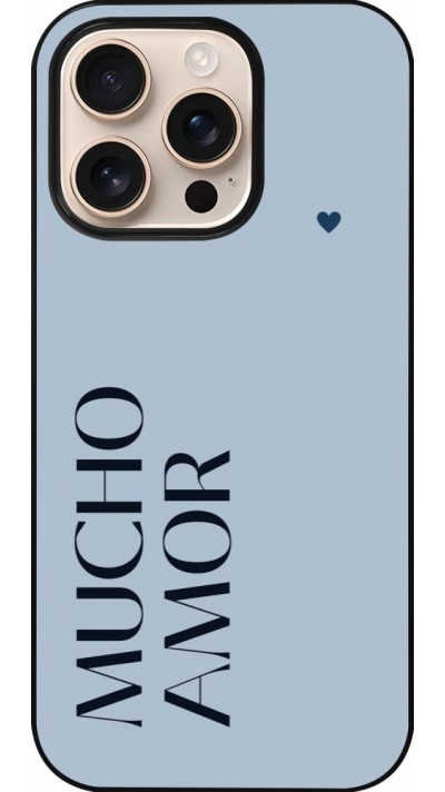 Coque iPhone 16 Pro - Valentine 2024 mucho amor azul