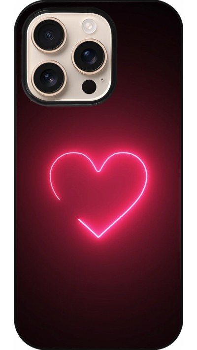 Coque iPhone 16 Pro - Valentine 2023 single neon heart