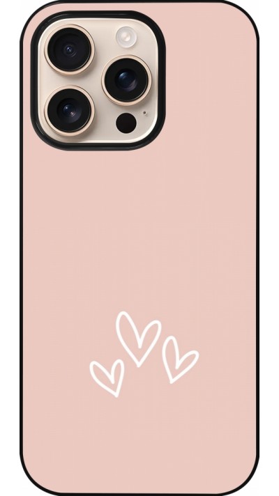 Coque iPhone 16 Pro - Valentine 2023 three minimalist hearts