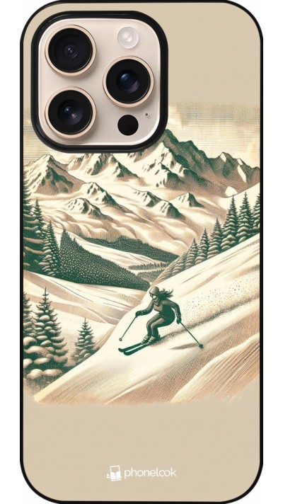 Coque iPhone 16 Pro - Vintage Ski Mountain