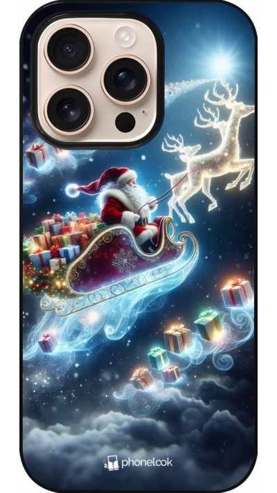 Coque iPhone 16 Pro - Noël 2023 Père Noël enchanté