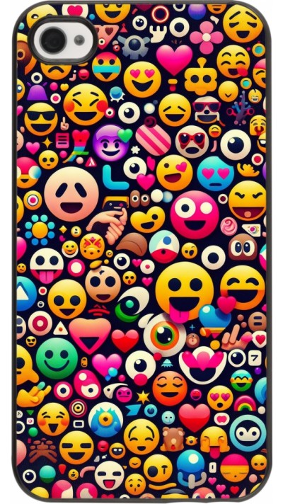 iPhone 4/4s Case Hülle - Emoji Mix Farbe