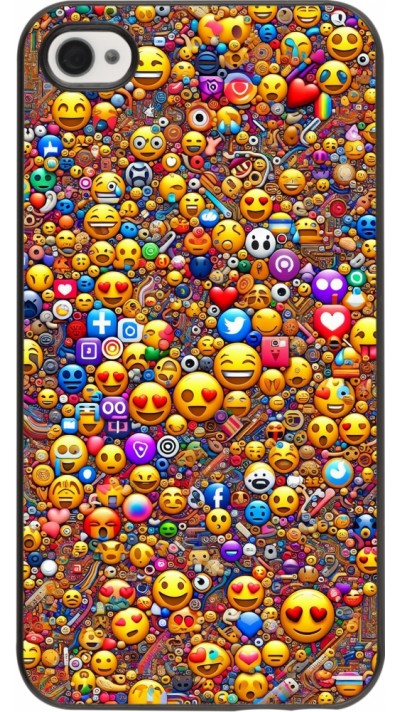 iPhone 4/4s Case Hülle - Emoji gemischt