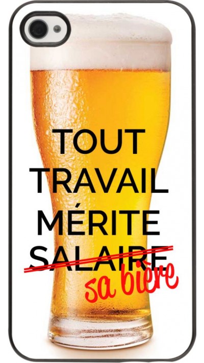 Coque iPhone 4/4s - Tout travail mérite sa bière