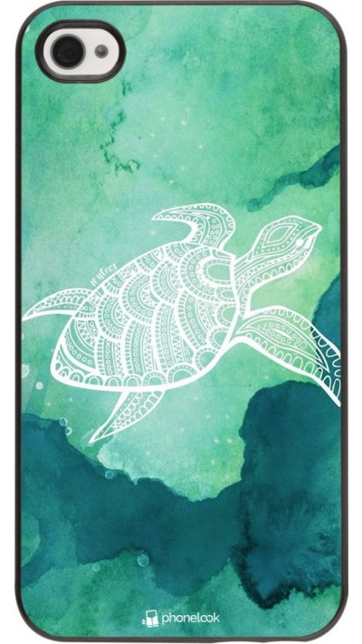 Coque iPhone 4/4s - Turtle Aztec Watercolor