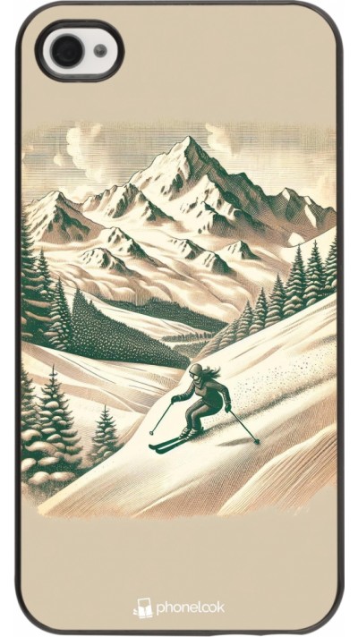 Coque iPhone 4/4s - Vintage Ski Mountain