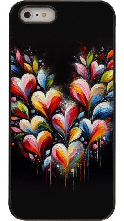 Coque iPhone 5/5s / SE (2016) - Valentine 2024 Coeur Noir Abstrait