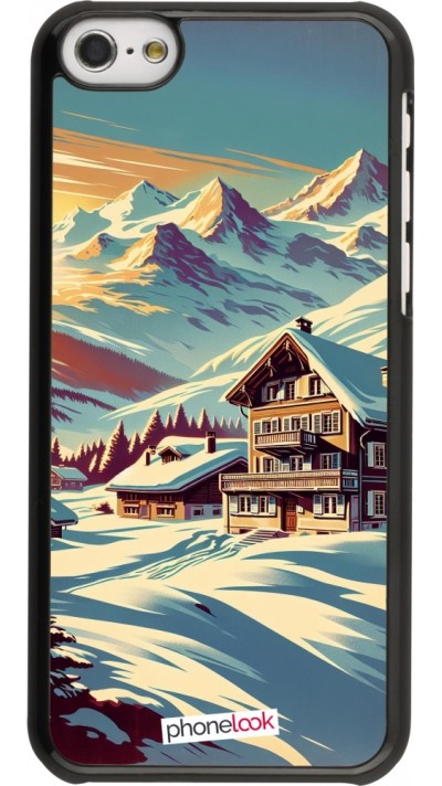 iPhone 5c Case Hülle - Chalet Berg verschneit