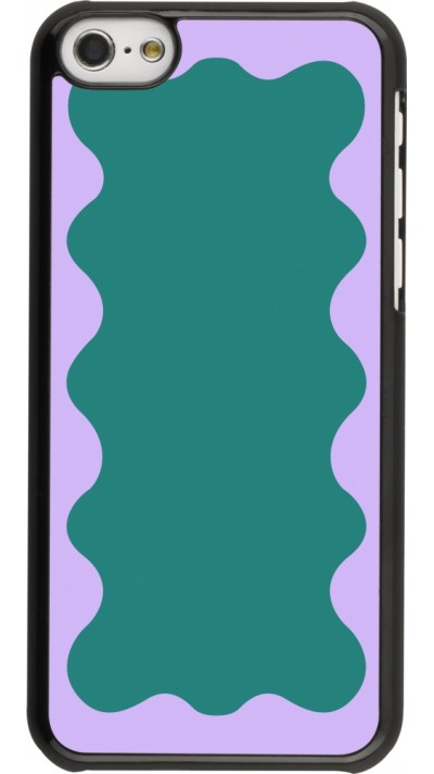 iPhone 5c Case Hülle - Wavy Rectangle Green Purple