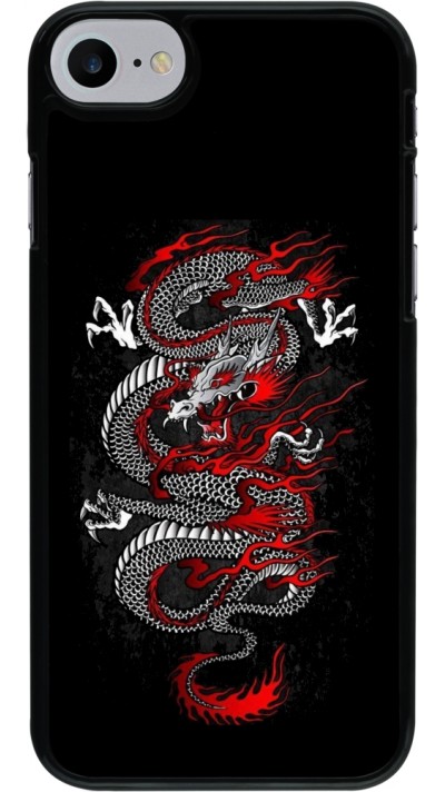 Coque iPhone 7 / 8 / SE (2020, 2022) - Japanese style Dragon Tattoo Red Black