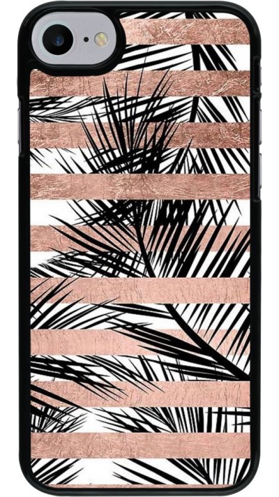 Coque iPhone 7 / 8 / SE (2020, 2022) - Palm trees gold stripes