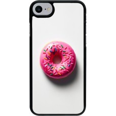 Coque iPhone 7 / 8 / SE (2020, 2022) - Weißer Hintergrund, pinker Donut