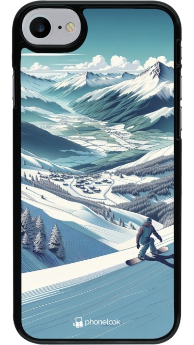 Coque iPhone 7 / 8 / SE (2020, 2022) - Snowboarder Montagne