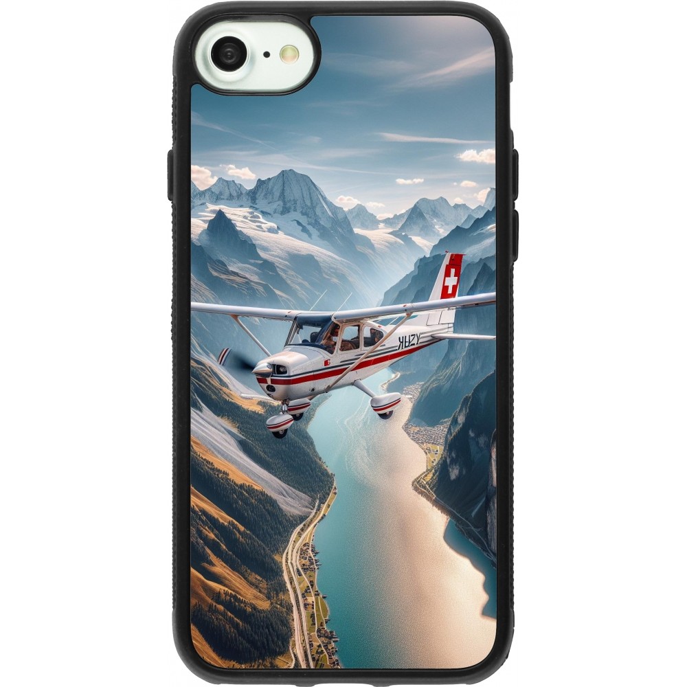 iPhone 7 / 8 / SE (2020, 2022) Case Hülle - Silikon schwarz Schweizer Alpenflug