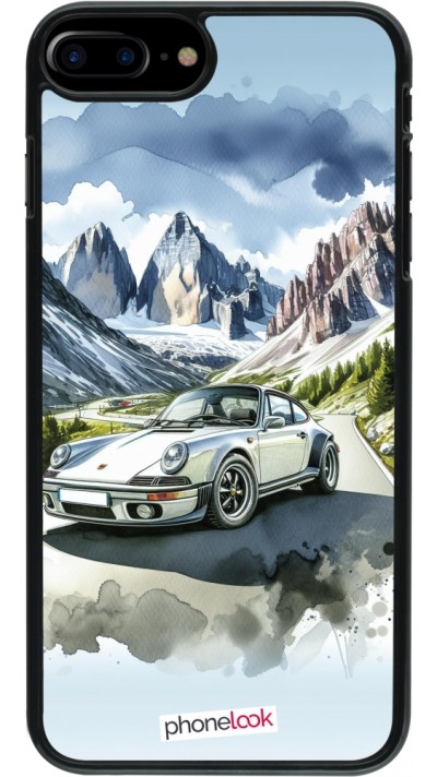 iPhone 7 Plus / 8 Plus Case Hülle - Porsche 911 Berg Aquarell