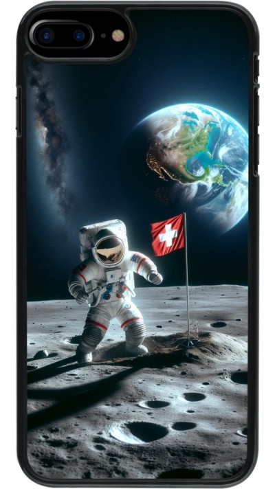 Coque iPhone 7 Plus / 8 Plus - Astro Suisse sur lune