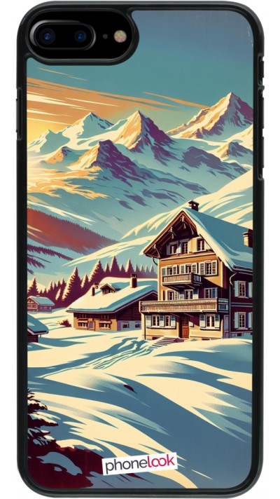 Coque iPhone 7 Plus / 8 Plus - Chalet montagne enneigée