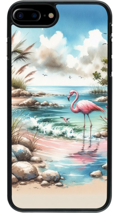 Coque iPhone 7 Plus / 8 Plus - Flamant rose aquarelle