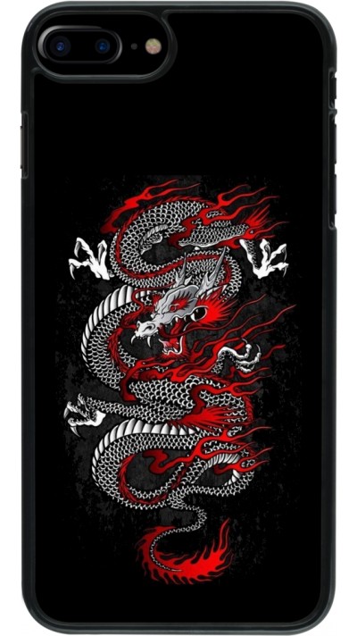 Coque iPhone 7 Plus / 8 Plus - Japanese style Dragon Tattoo Red Black