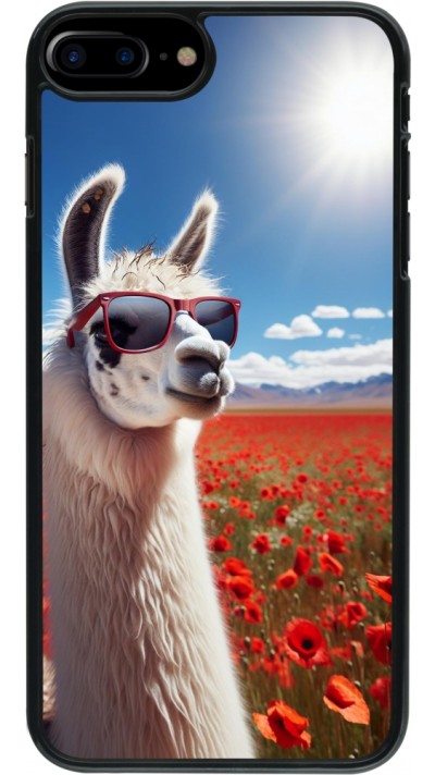 Coque iPhone 7 Plus / 8 Plus - Lama Chic en Coquelicot