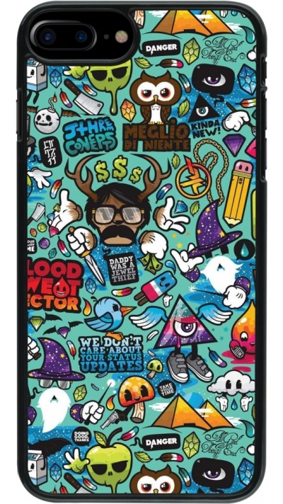 Coque iPhone 7 Plus / 8 Plus - Mixed Cartoons Turquoise