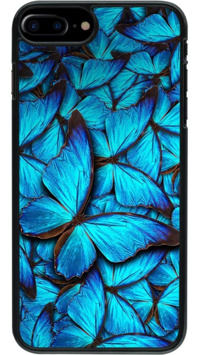 Coque iPhone 7 Plus / 8 Plus - Papillon - Bleu