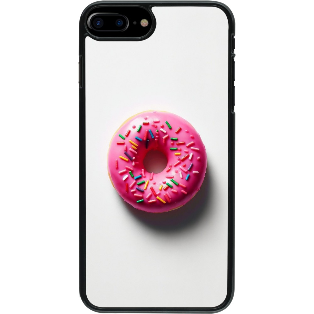 Coque iPhone 7 Plus / 8 Plus - Weißer Hintergrund, pinker Donut