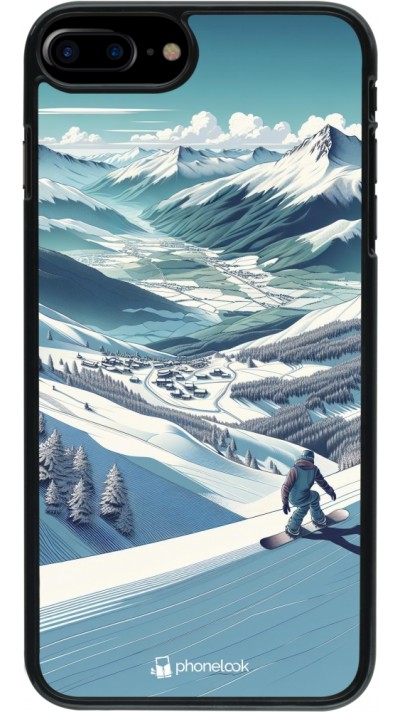 Coque iPhone 7 Plus / 8 Plus - Snowboarder Montagne