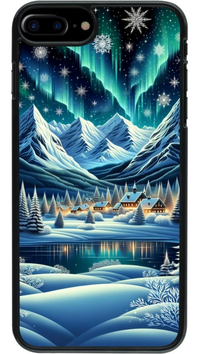 Coque iPhone 7 Plus / 8 Plus - Snowy Mountain Village Lake night